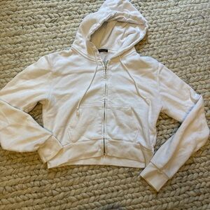 Cropped white hoodie Brandy One size